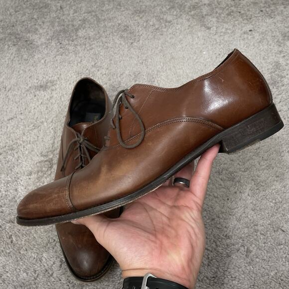 To Boot New York Brandon Cap Toe Oxford Men’s Size 9.5 Brown Leather 12981